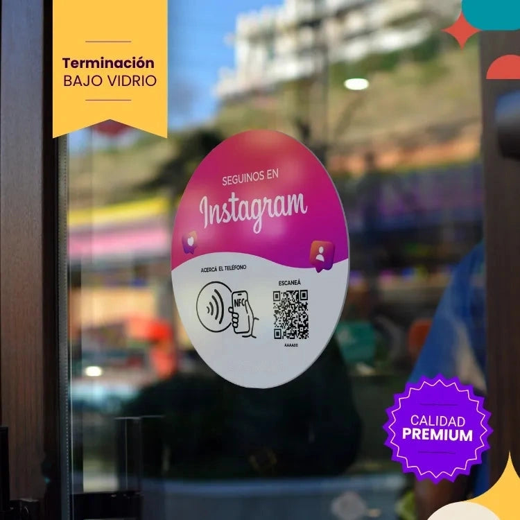 Sticker de Instagram para vidriera