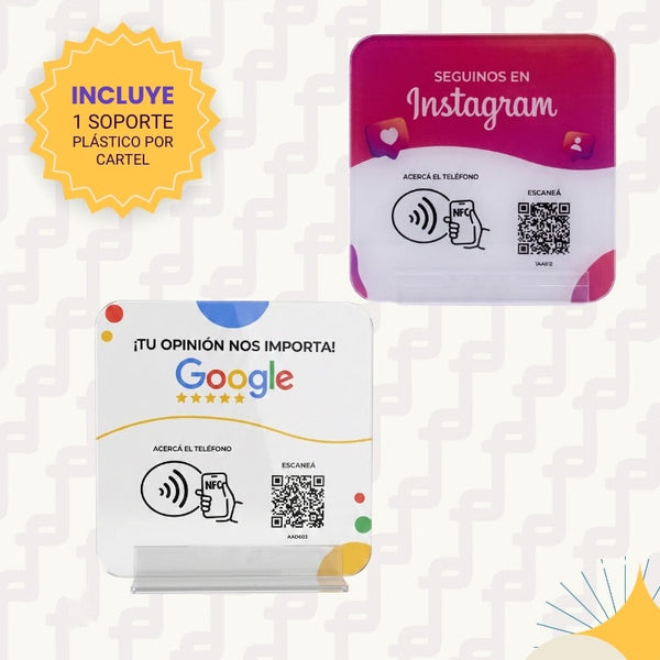 Combo - Cartel de Google + Cartel de Instagram