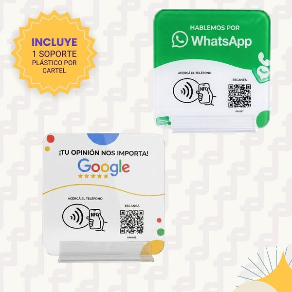Combo - Cartel de Google + Cartel de WhatsApp
