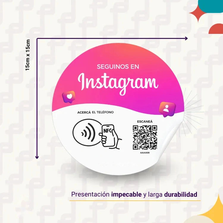 Sticker de Instagram para vidriera